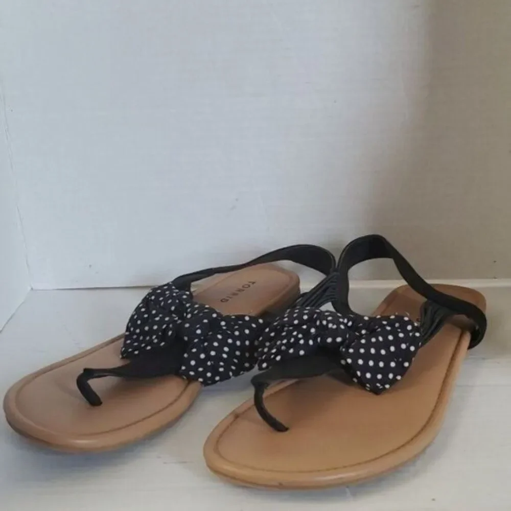 Torrid Sandals Shoes Flats Flip Flops Shoes BOW T STRAP Women's WOMAN'S 12WW